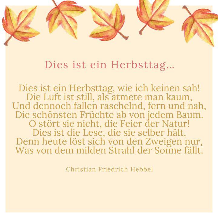 Passend zum Oktoberanfang ist hier ein Herbstgedicht von Christia..... - BeFree Liebesschule