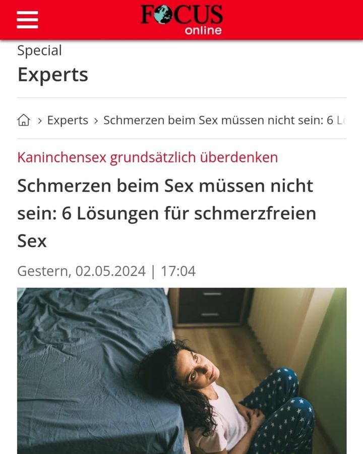 https://s.focus.de/ba9e06bc

„Schmerzen beim Sex müssen nicht sei..... - BeFree Liebesschule