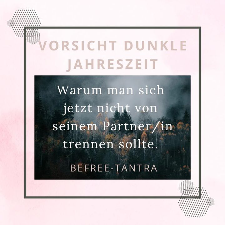 Im November/ Dezember fehlt uns allen das Sonnenlicht. Um uns her..... - BeFree Liebesschule