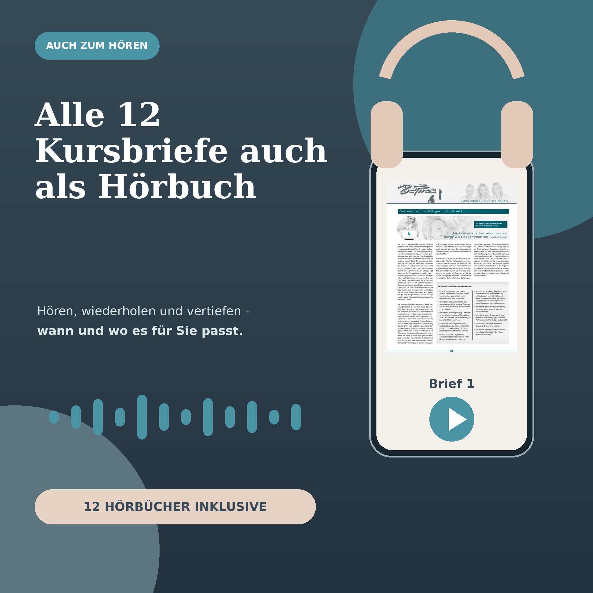 Alle zwölf Kursbriefe des Lustkurses sind auch als Hörbuch verfügbar
