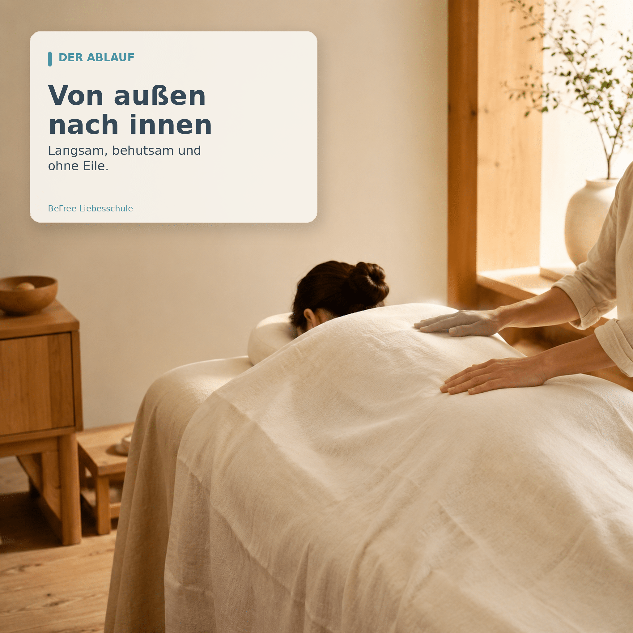 Achtsame Massage über einem bedeckten Körper – von außen nach innen
