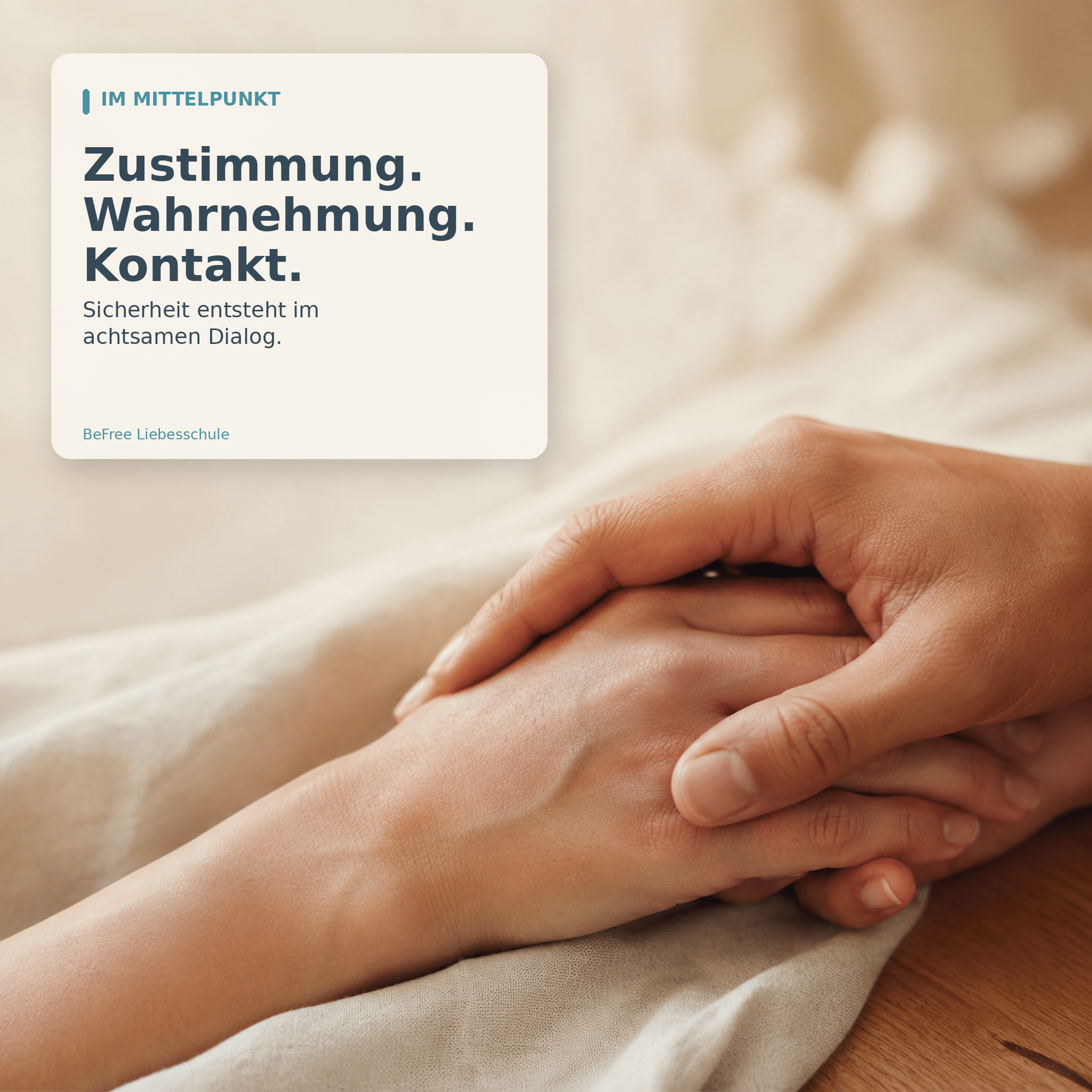 Hände in achtsamem Kontakt – Zustimmung, Wahrnehmung und Sicherheit