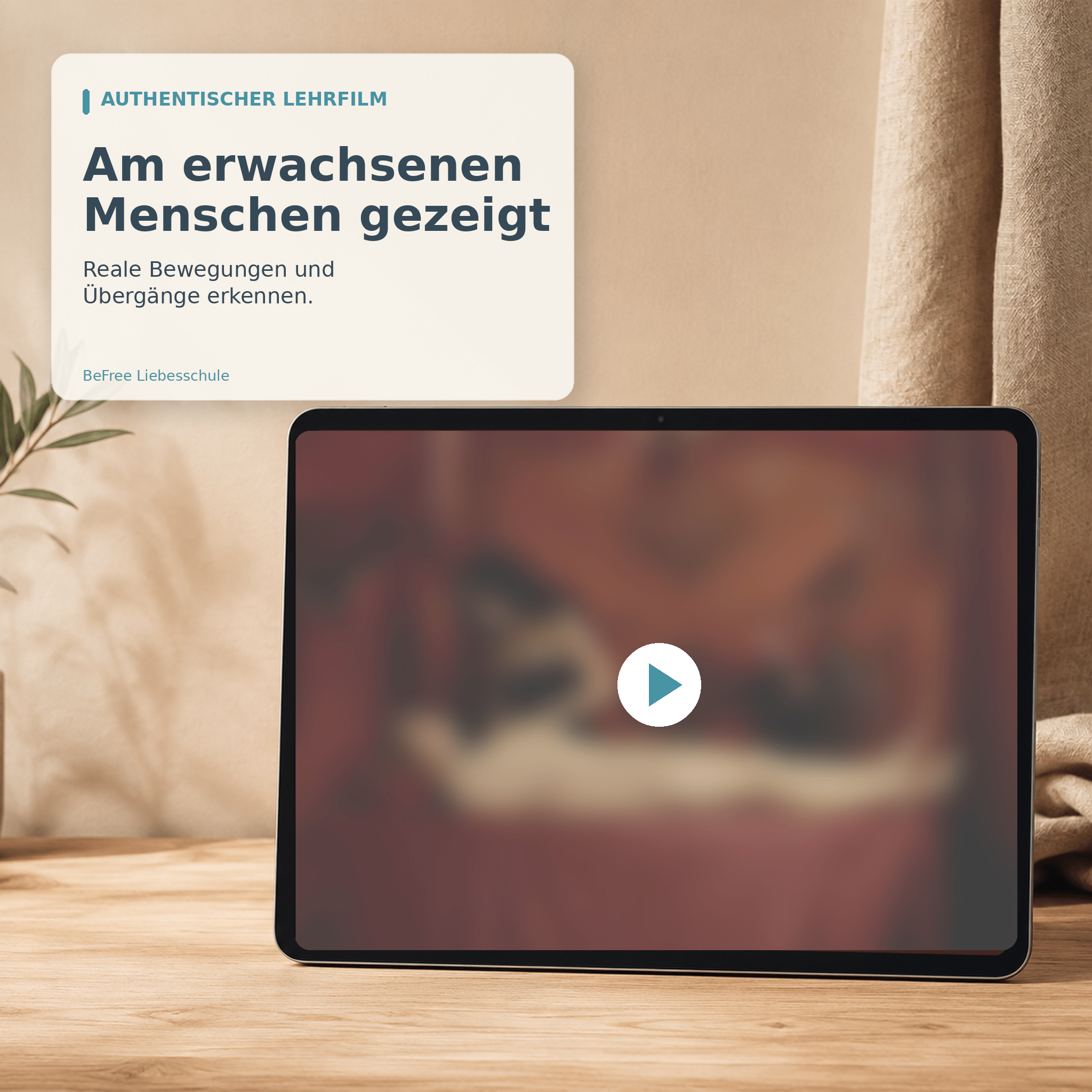 Weichgezeichnete authentische Filmvorschau auf einem Tablet