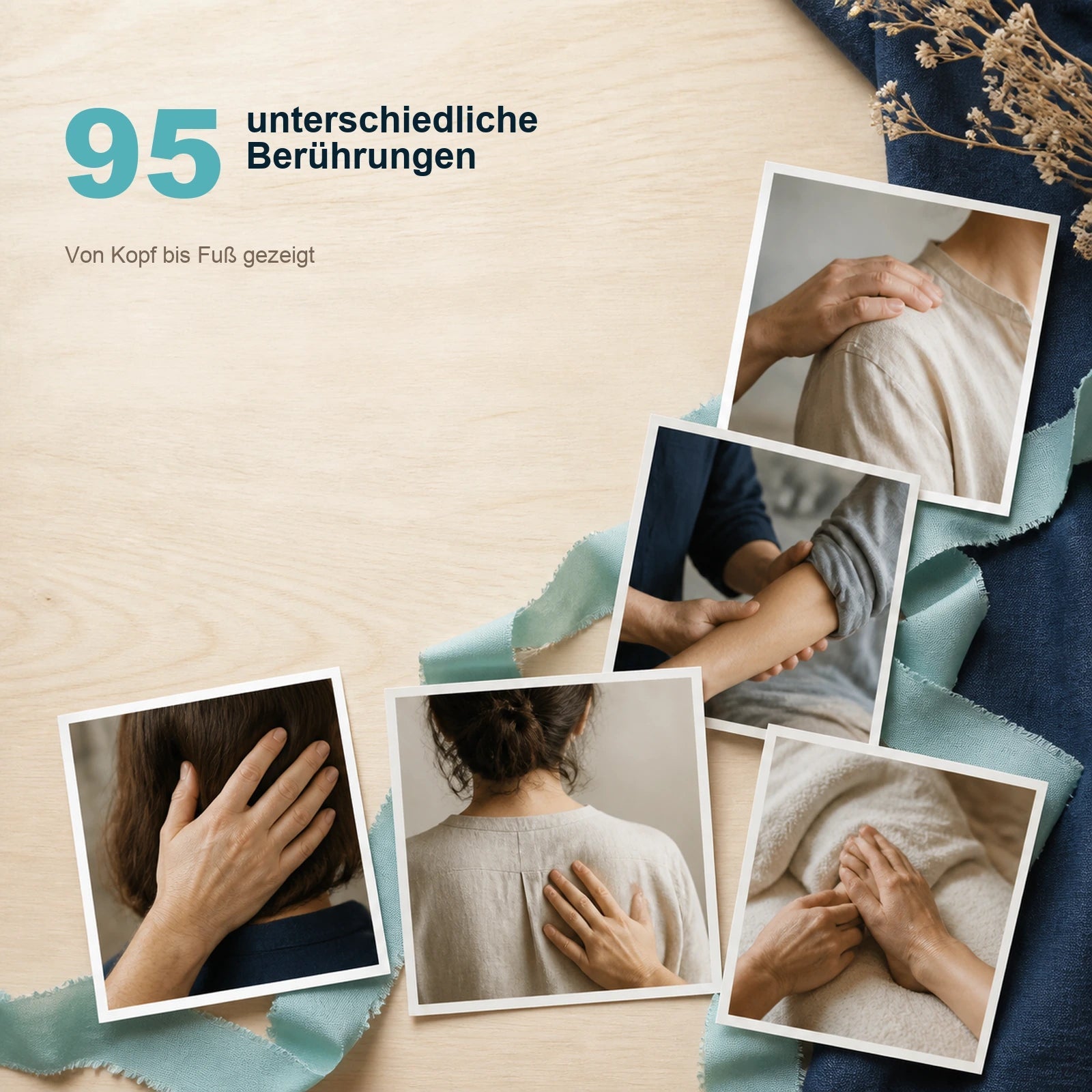 Verschiedene achtsame Berührungen von Kopf bis Fuß – 95 Anregungen im Film