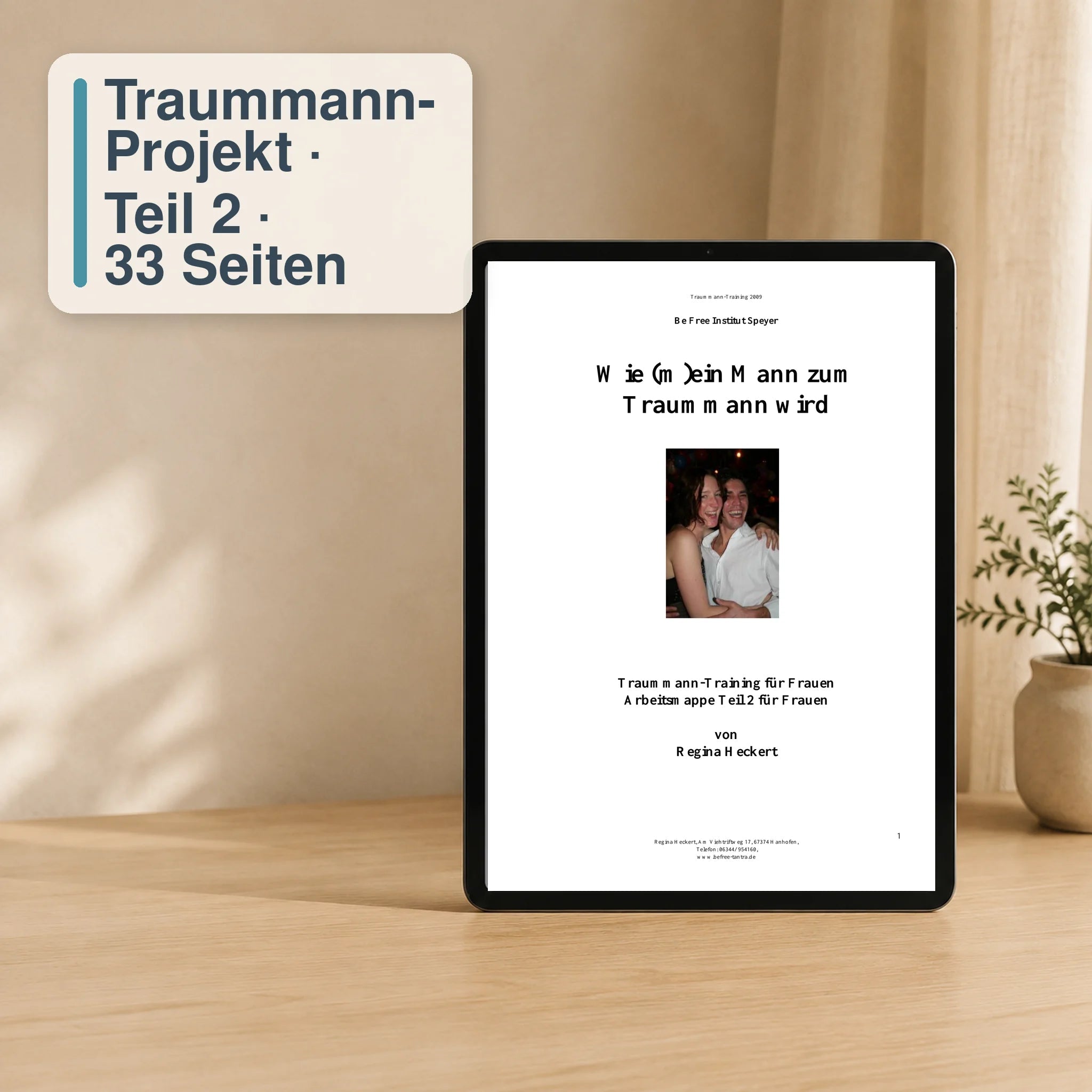 Traummann-Projekt Teil 2 als digitale PDF auf einem Tablet