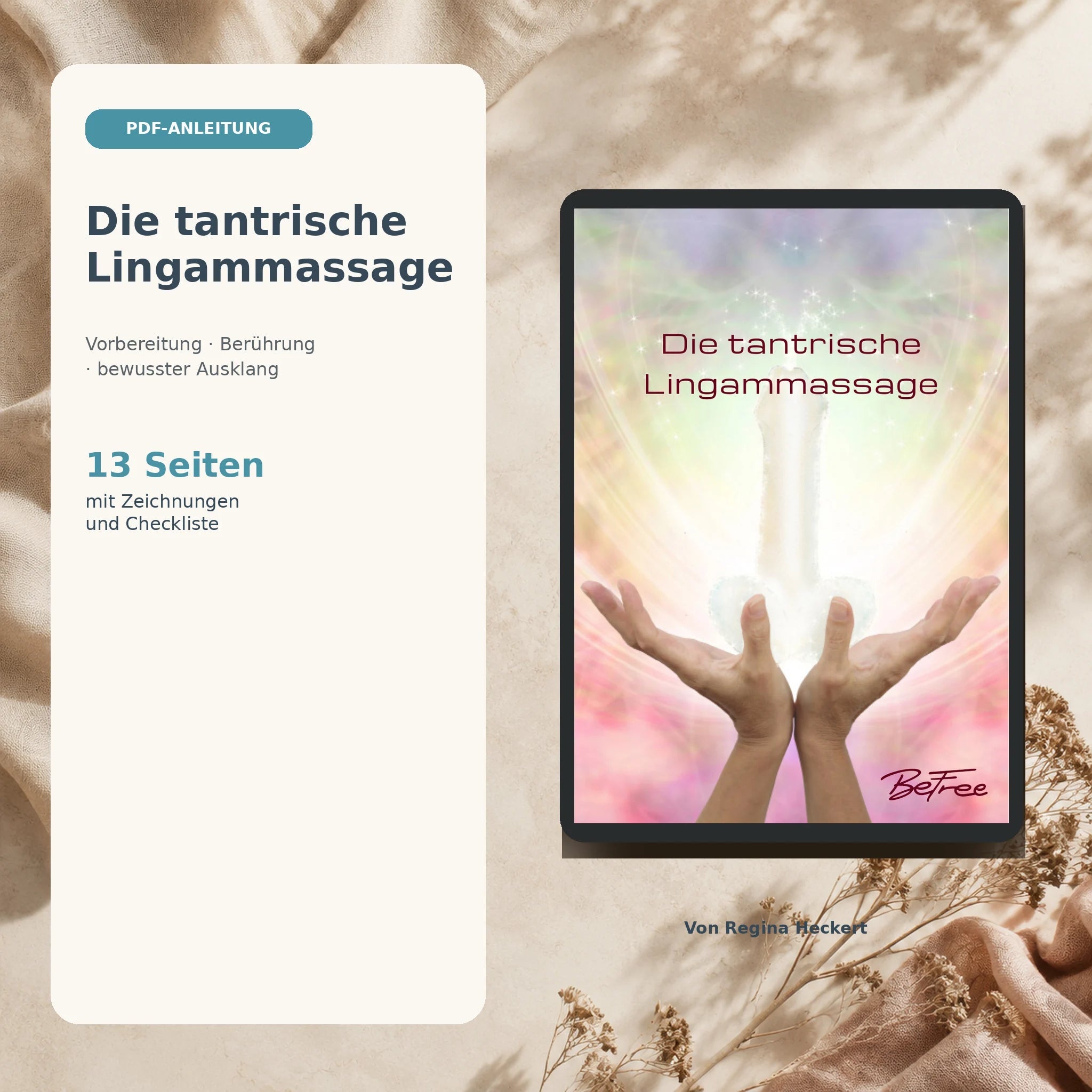 PDF-Anleitung Die tantrische Lingammassage von Regina Heckert als Tablet-Mockup