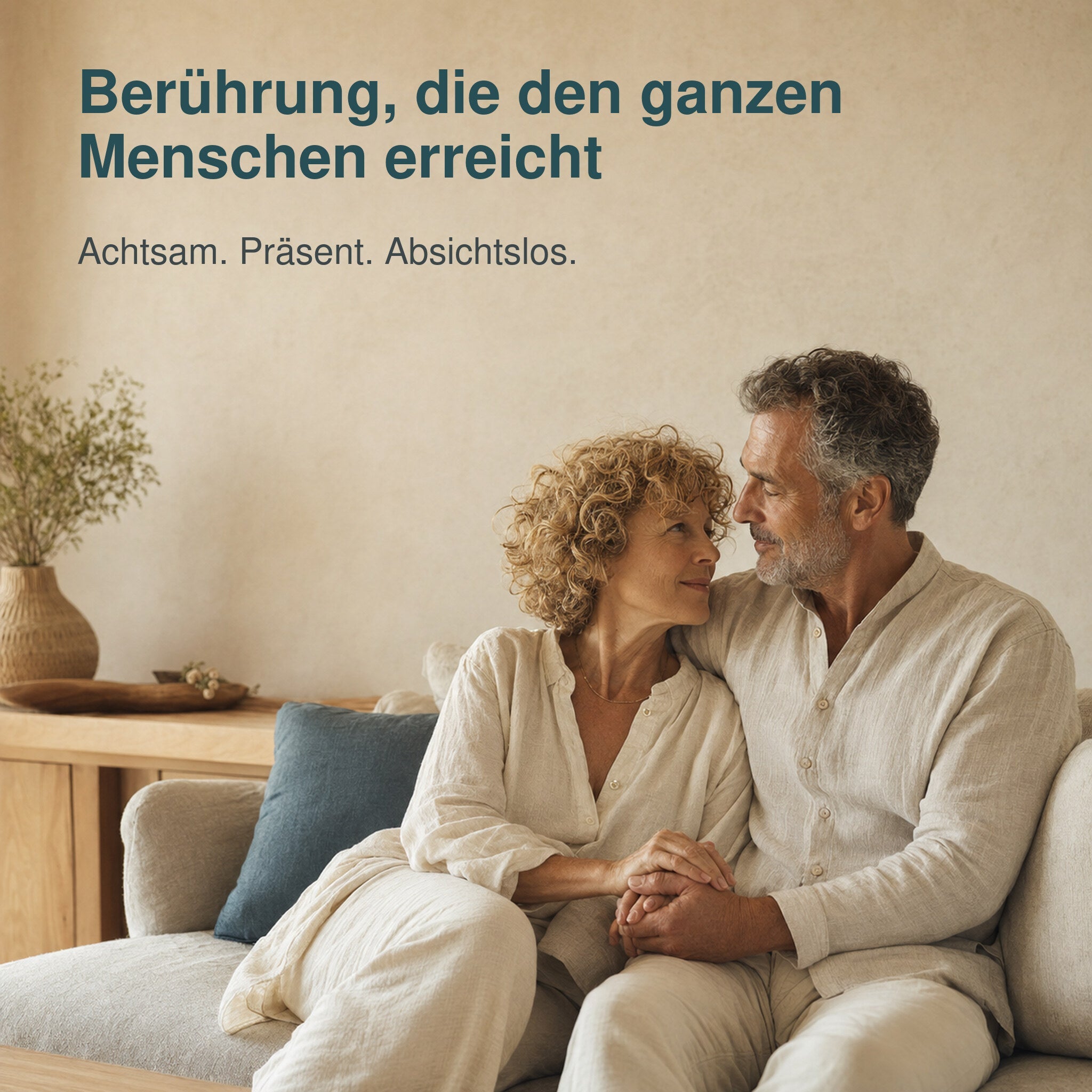 Vertrautes Paar erlebt achtsame Nähe und liebevolle Verbundenheit