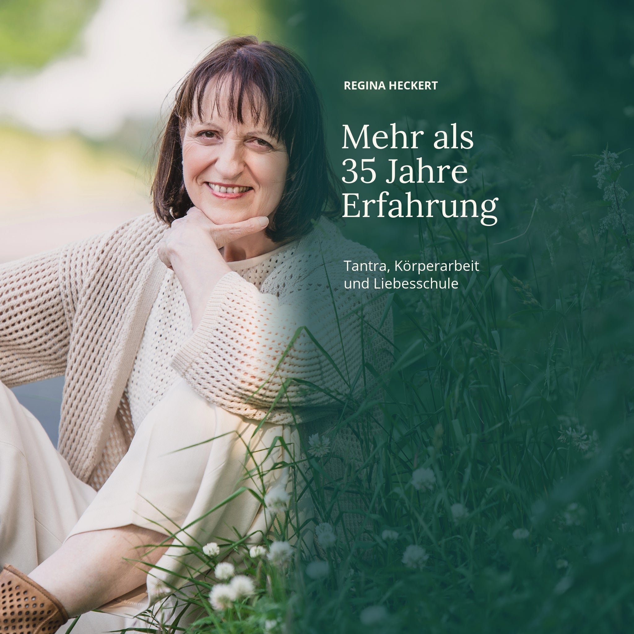 Originalfoto von Regina Heckert mit dem Hinweis auf mehr als 35 Jahre Erfahrung.