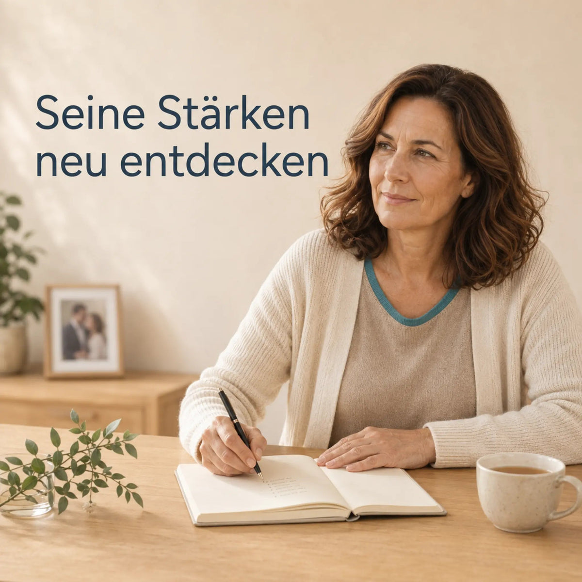 Frau entdeckt und notiert positive Eigenschaften ihres Partners