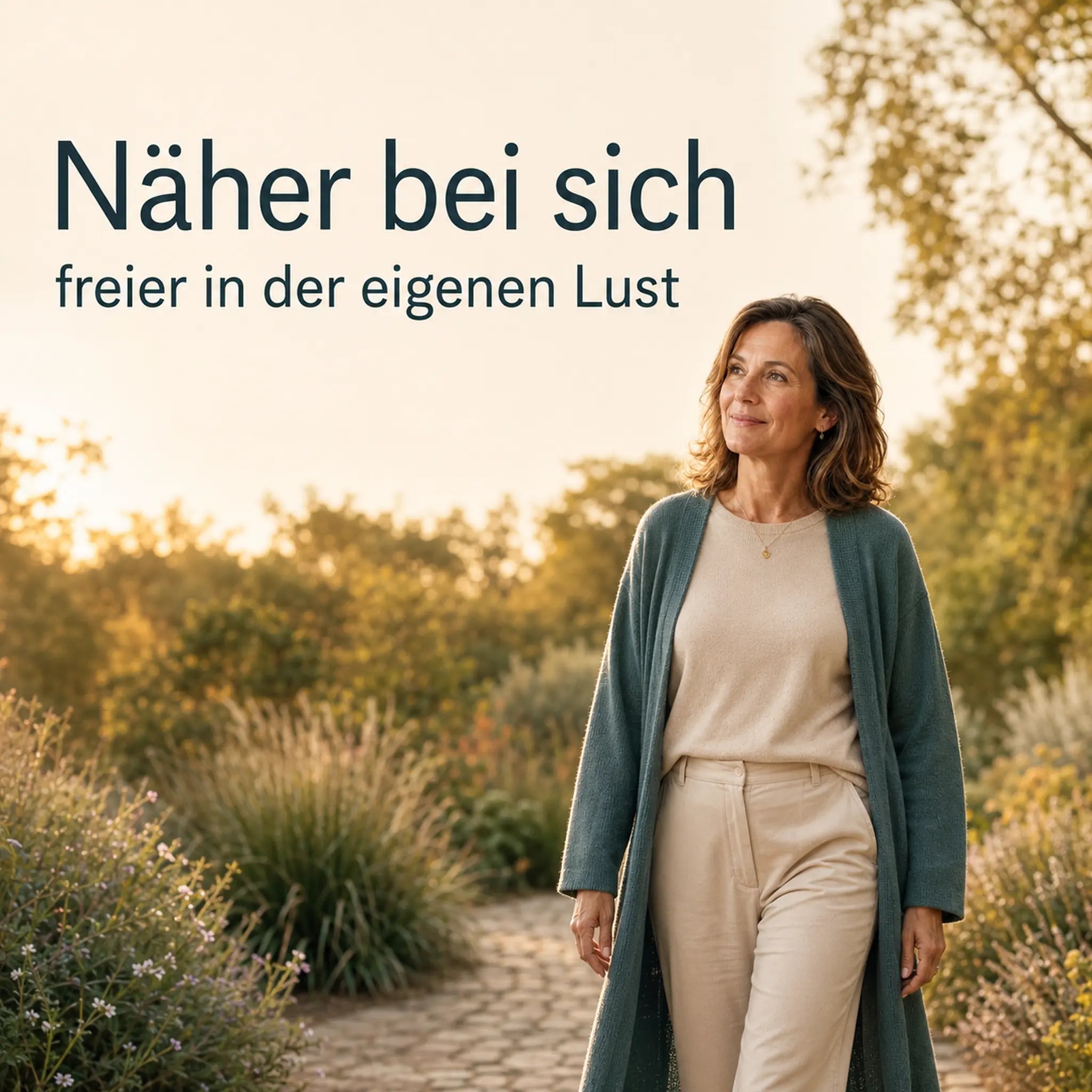 Frau auf Gartenweg – näher bei sich und freier in der eigenen Lust