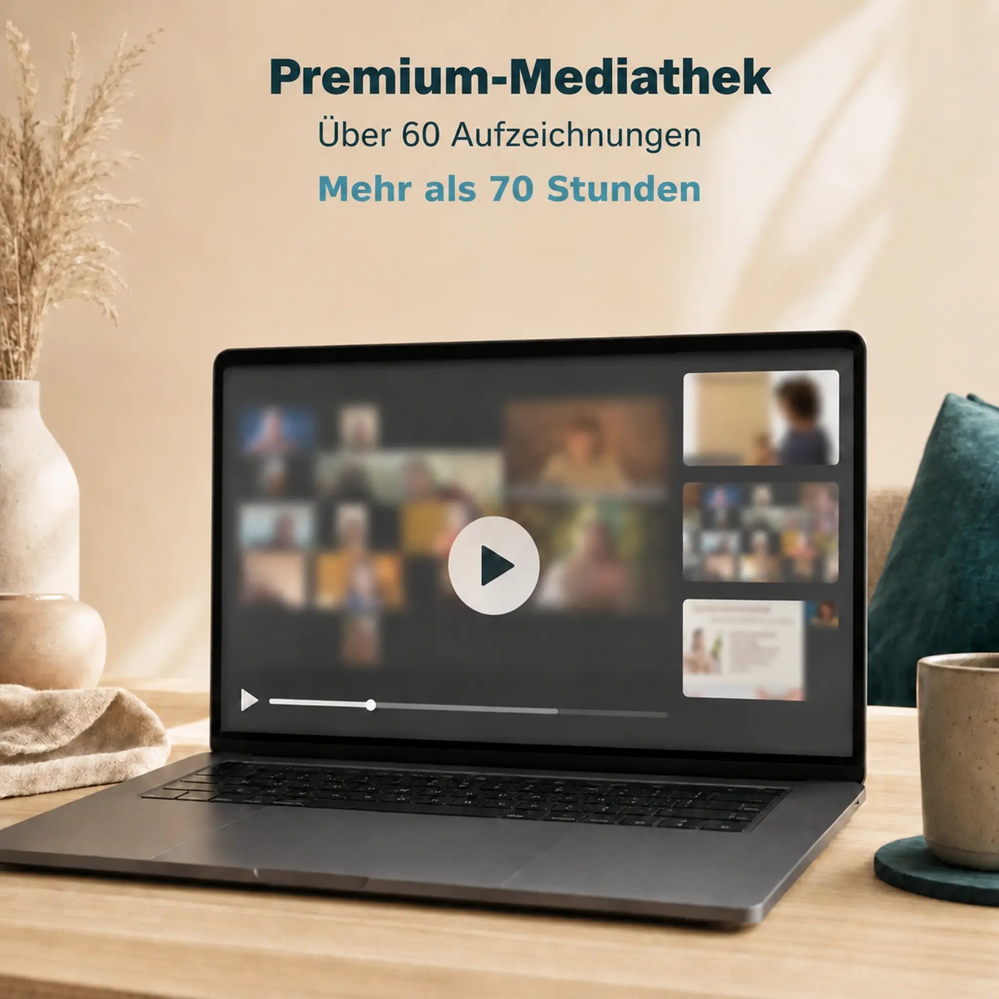 Premium-Mediathek mit über 60 Aufzeichnungen und mehr als 70 Stunden
