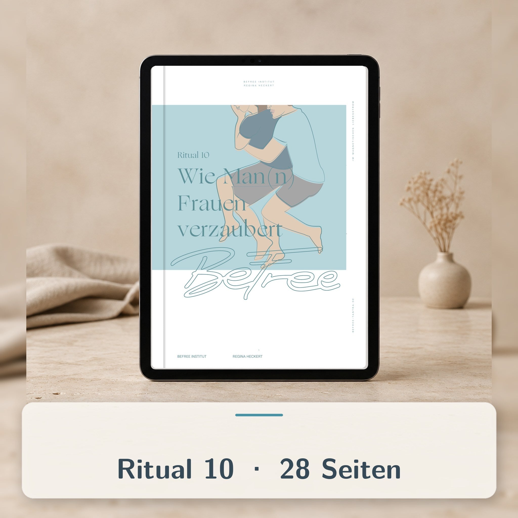Ritual 10 als 28-seitige PDF auf einem Tablet