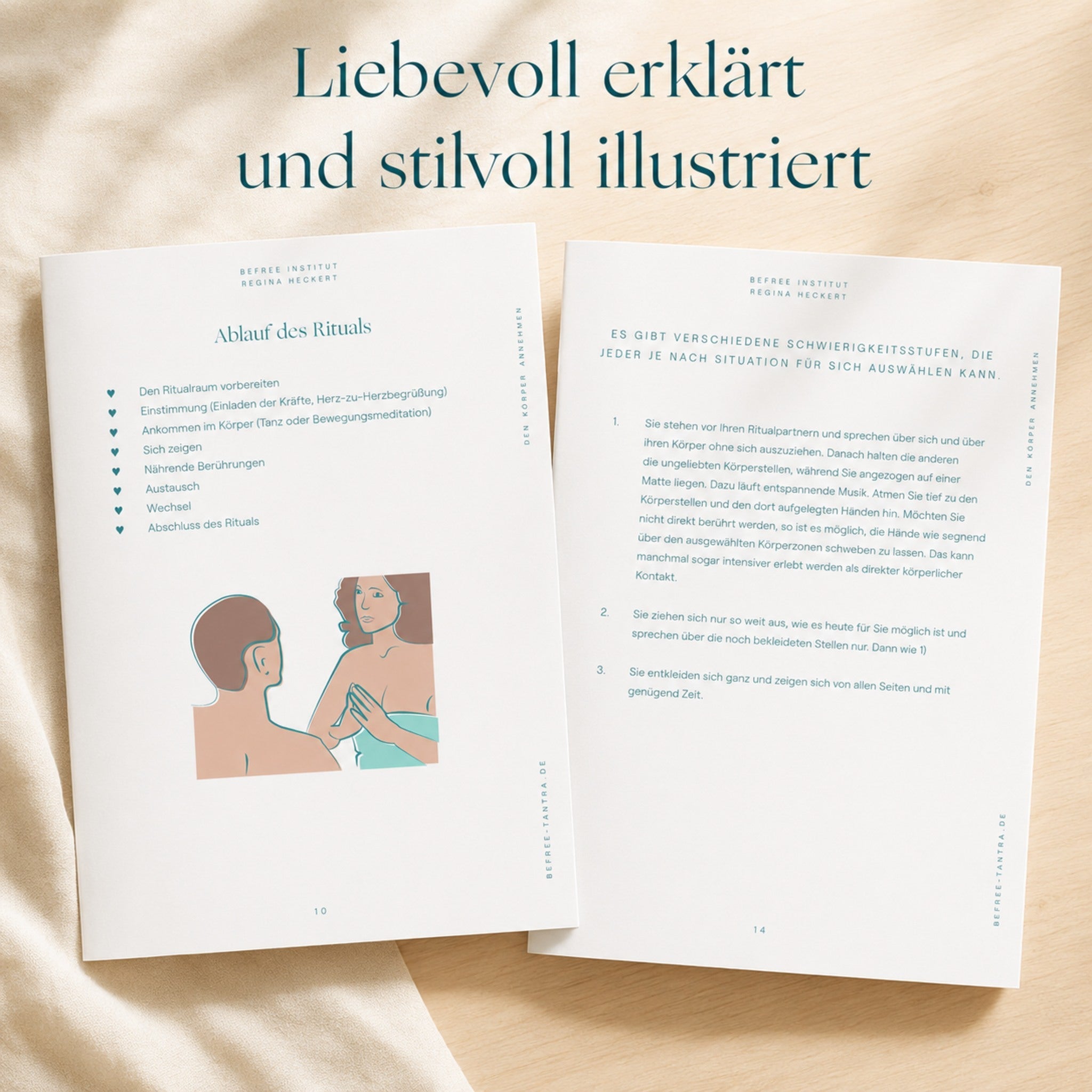Einblick in die illustrierte Original-PDF des Rituals Den Körper annehmen