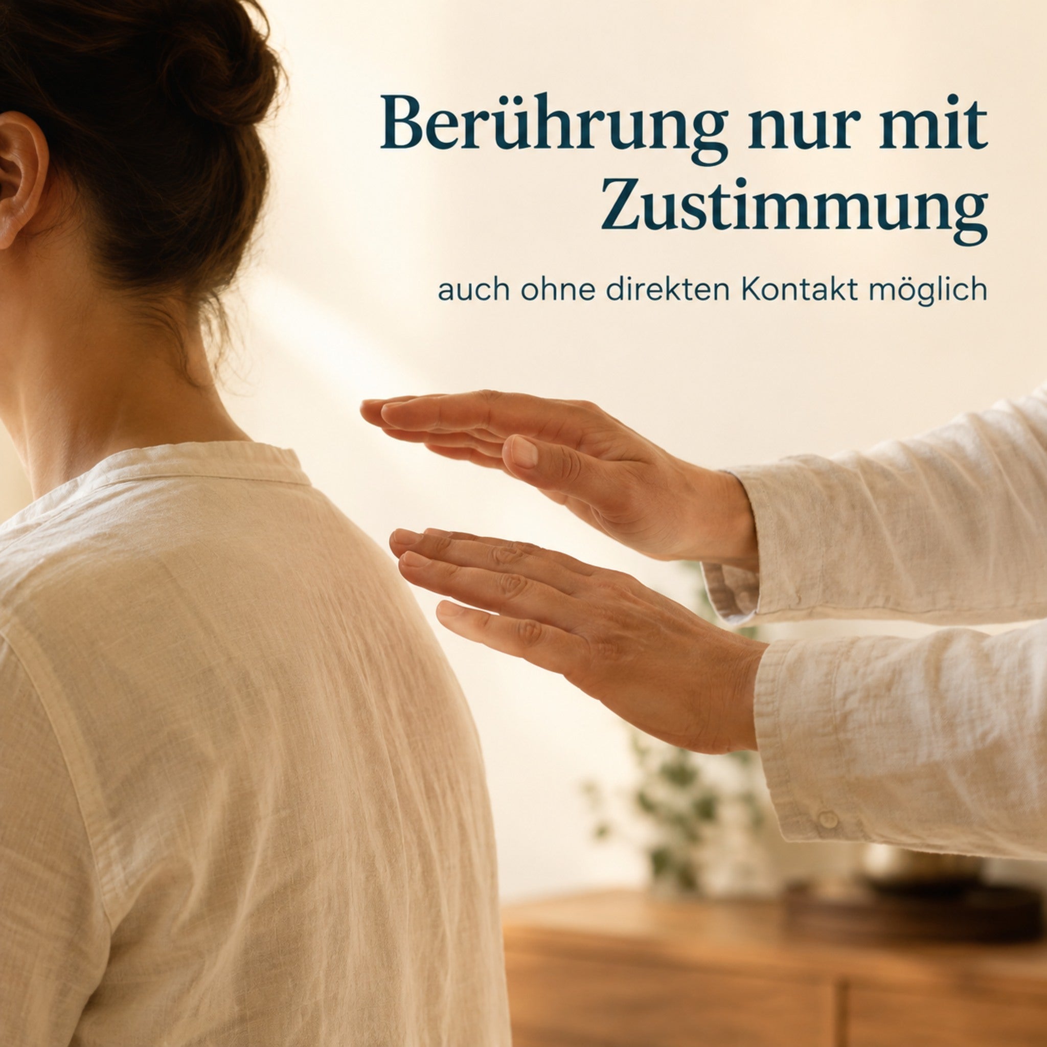 Achtsame Begleitung mit Zustimmung und auf Wunsch ohne direkten Körperkontakt