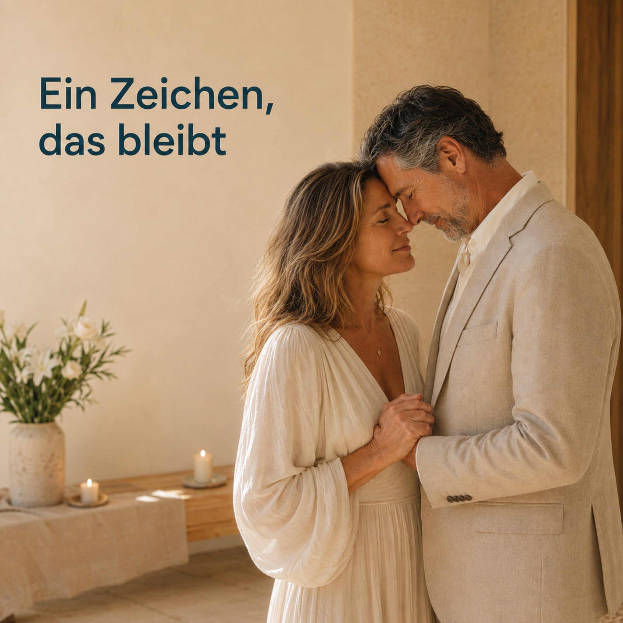 Paar bekräftigt seine Liebe in einer persönlichen tantrischen Hochzeitszeremonie