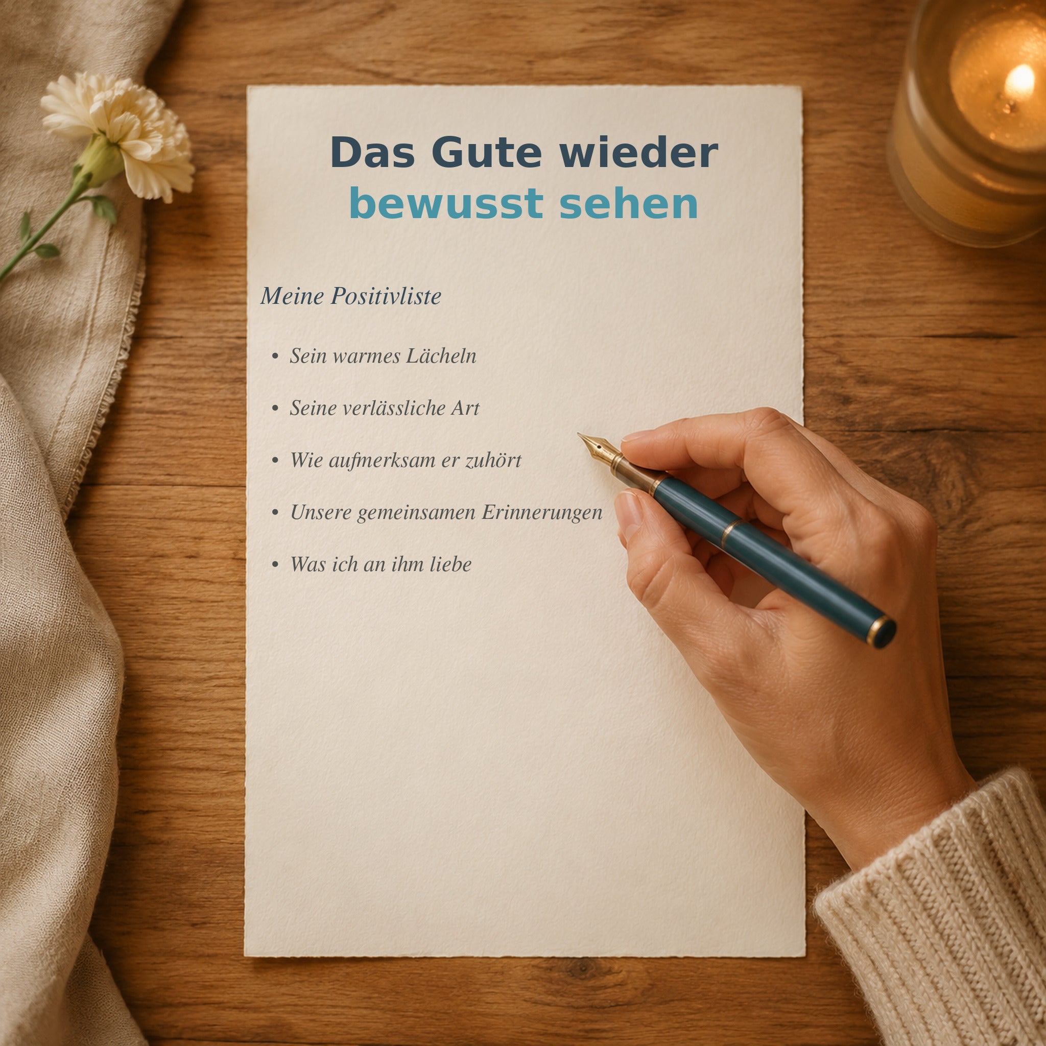 Positivliste zur bewussten Wertschätzung des Partners