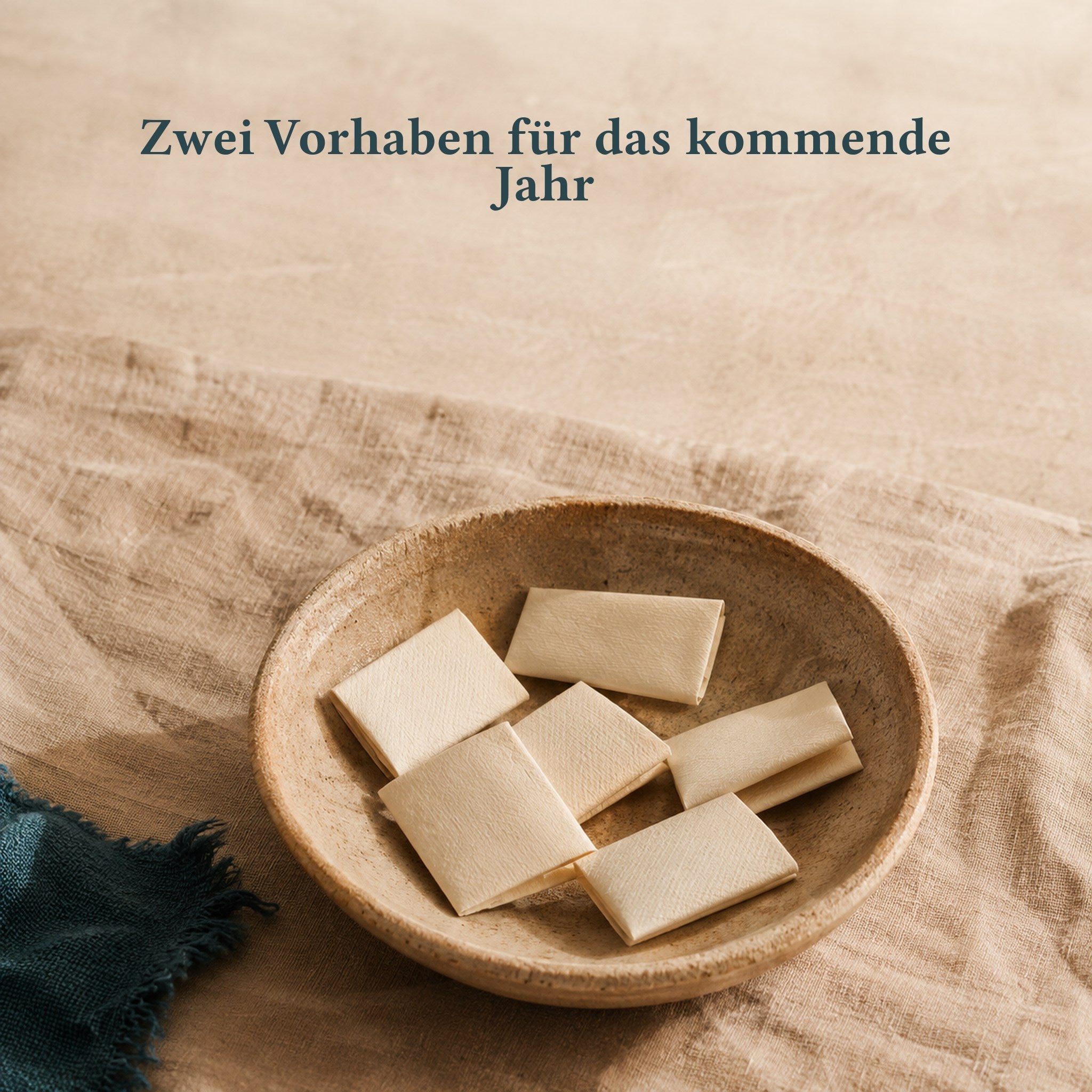 Gefaltete Wunschzettel für das Losverfahren des Paarrituals
