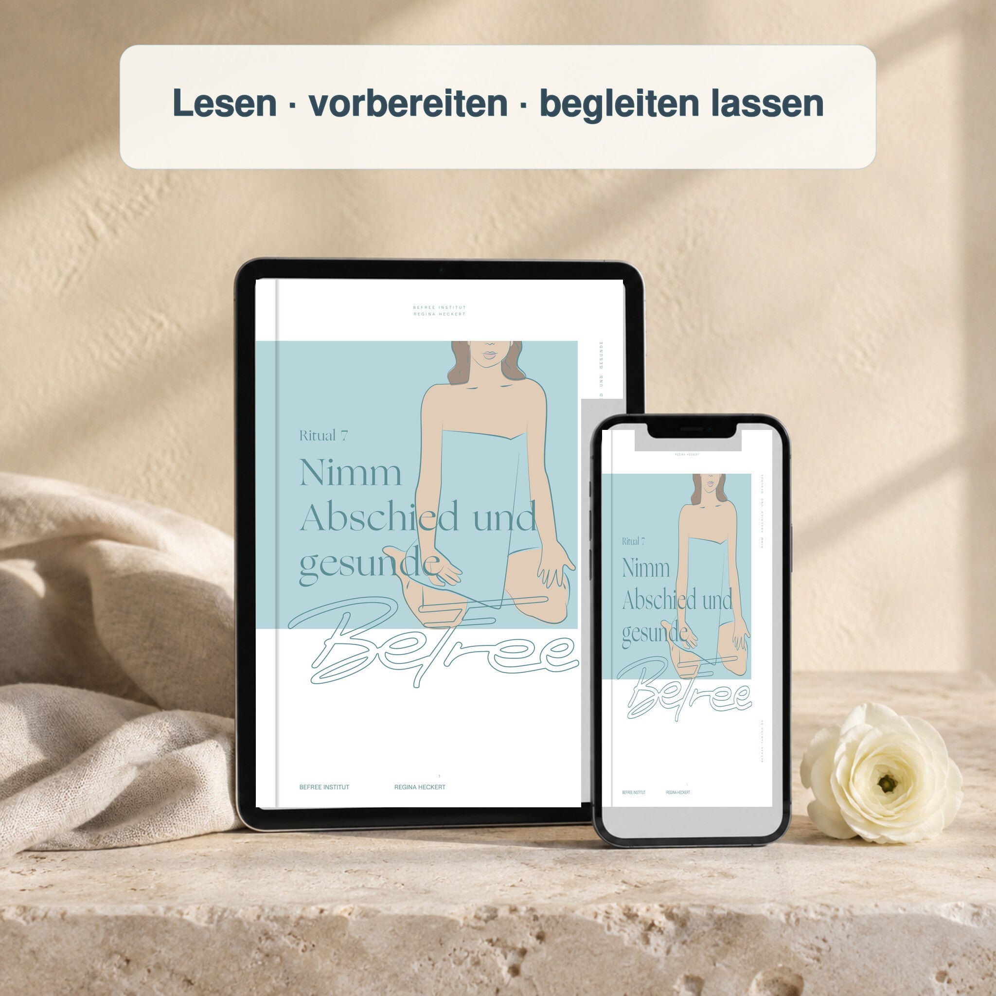 Digitale PDF-Anleitung zum Abschiednehmen auf Tablet und Smartphone