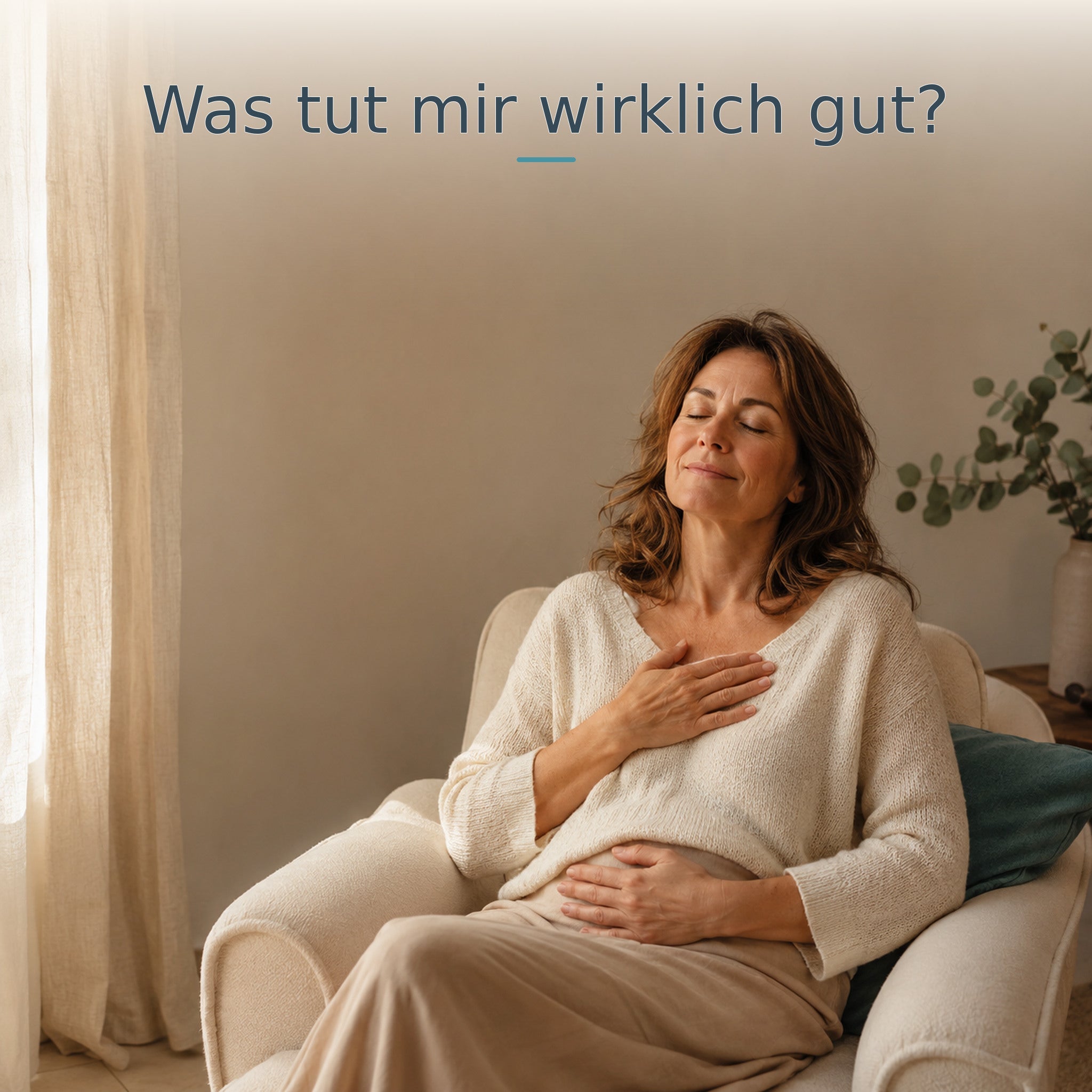 Frau nimmt ihre persönlichen Bedürfnisse und Berührungswünsche wahr