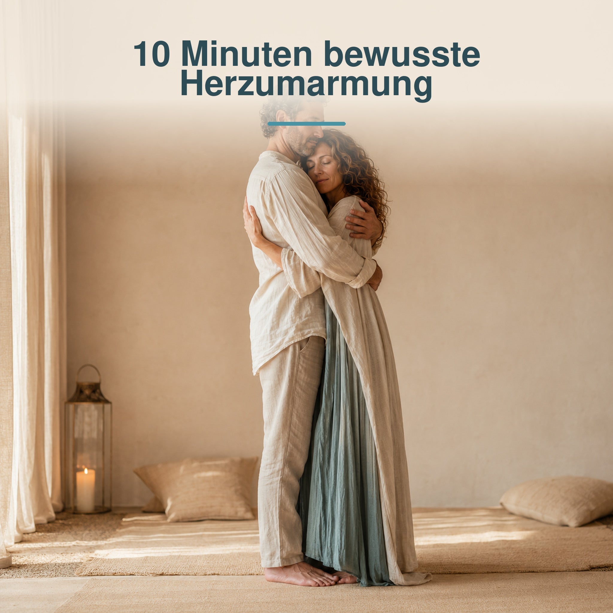 Frau und Mann in einer ruhigen tantrischen Herzumarmung
