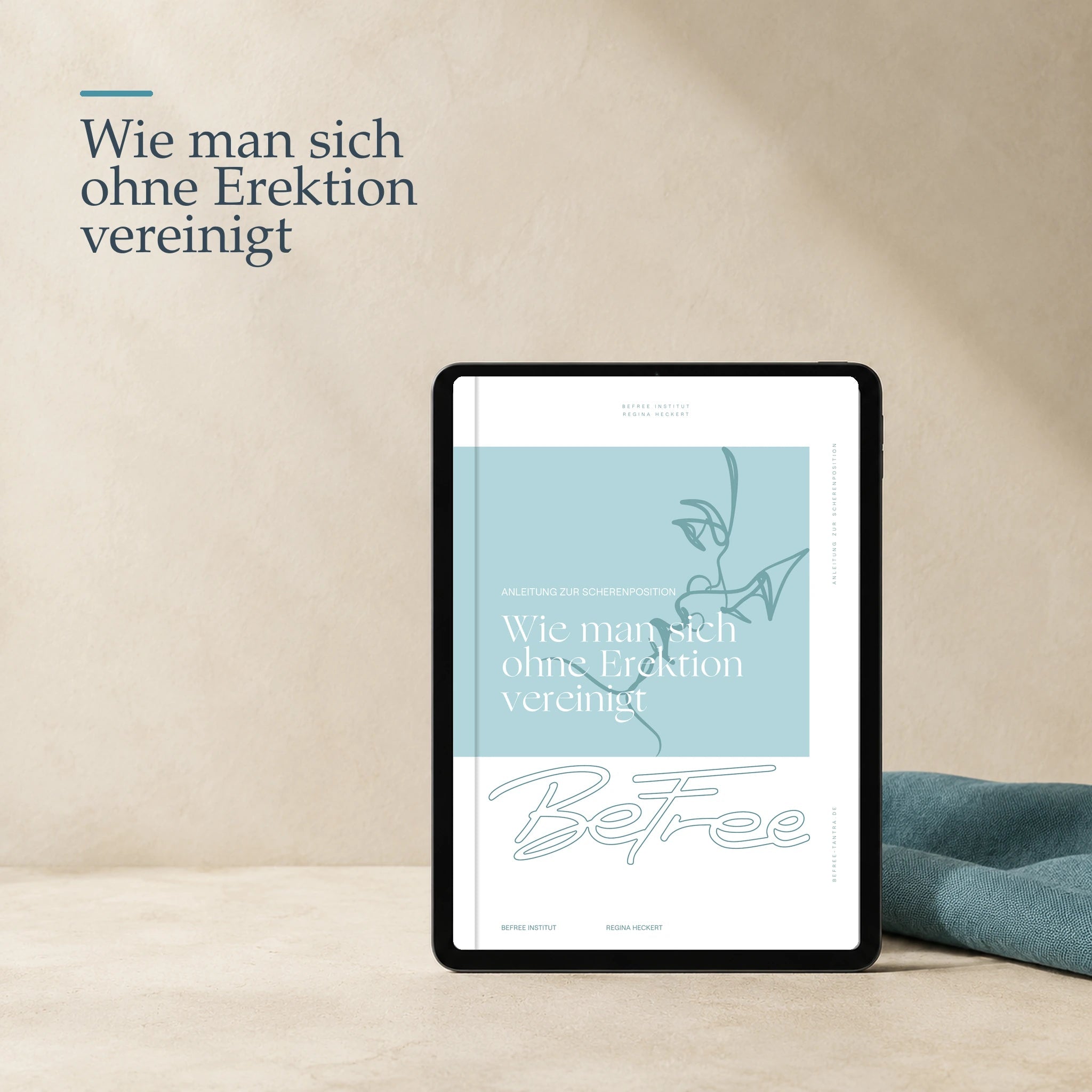 PDF-Anleitung „Wie man sich ohne Erektion vereinigt“ als hochwertiges Tablet-Mock-up.