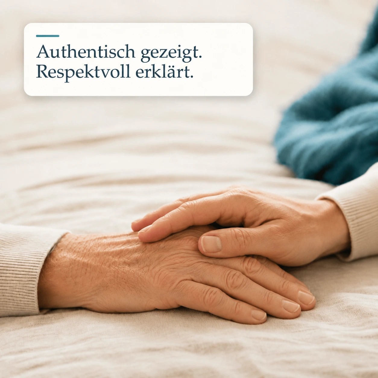 Zwei Menschen halten sich achtsam an den Händen – authentisch gezeigt und respektvoll erklärt.
